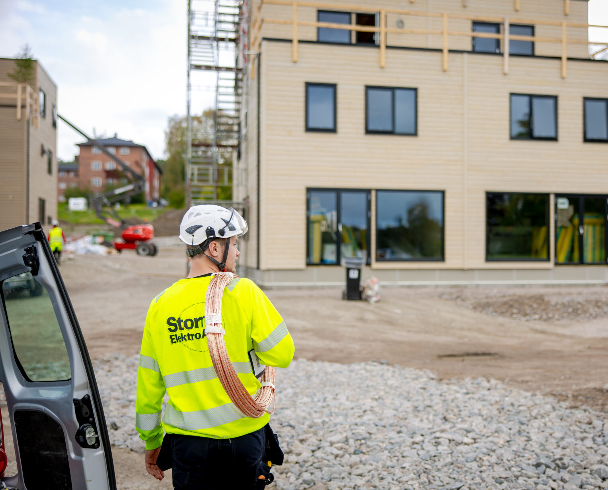 Bedriftsfoto pa byggeplass i Ostfold