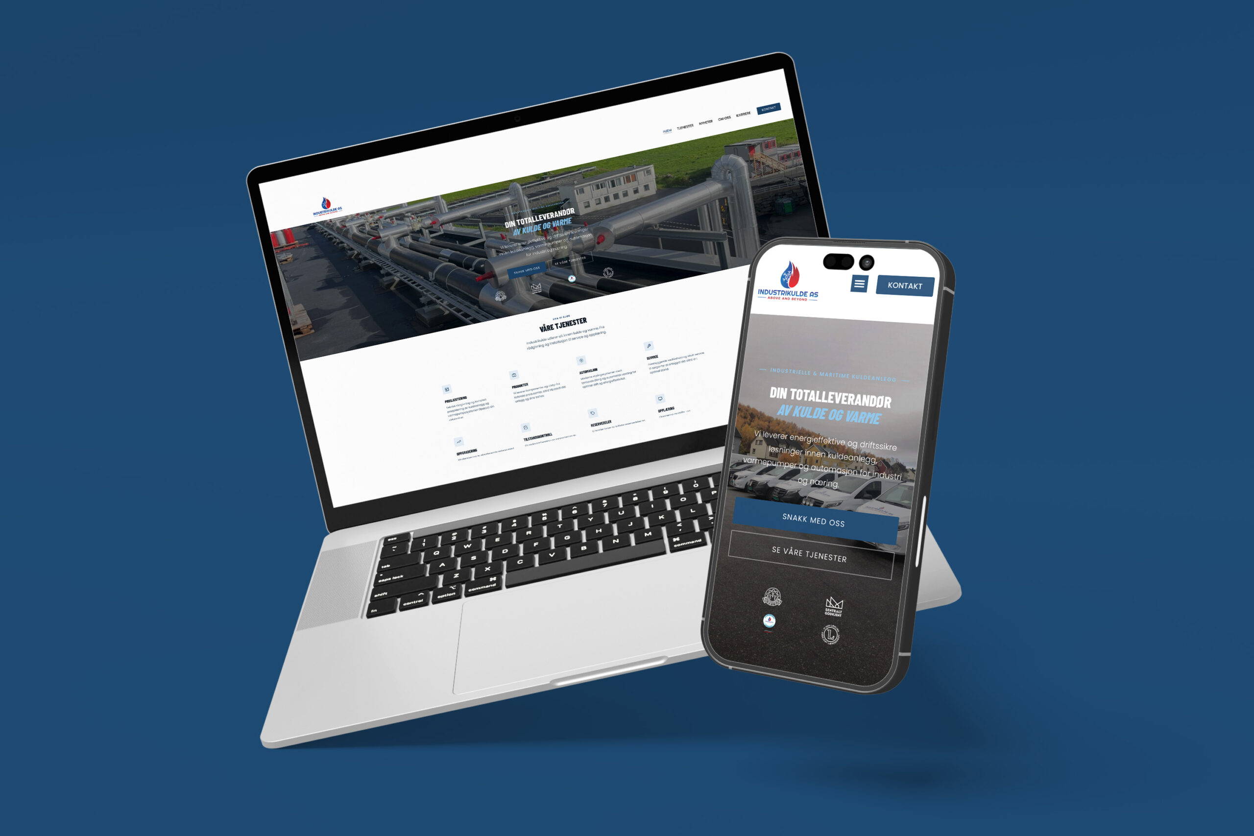 Nettside for Industrikulde laget av Impuls Media